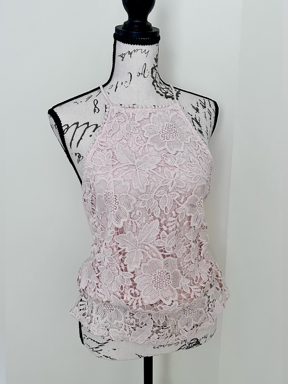 Pale Pink Lace/Embroidered Floral Camisole